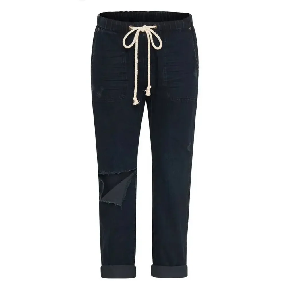 New Free People OneTeaspoon Shabbies Drawstring Boyfriend Jeans $138 SMALL